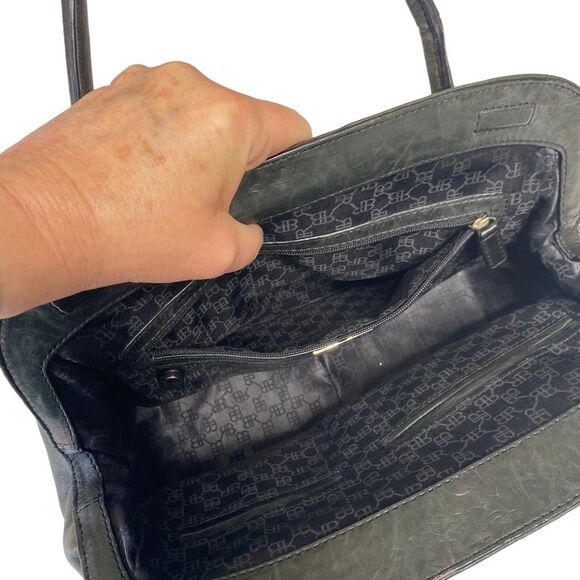 Banana Republic Deep Green Soft Leather Medicine Doctor’s Bag Magnetic Closure - Picture 7 of 15